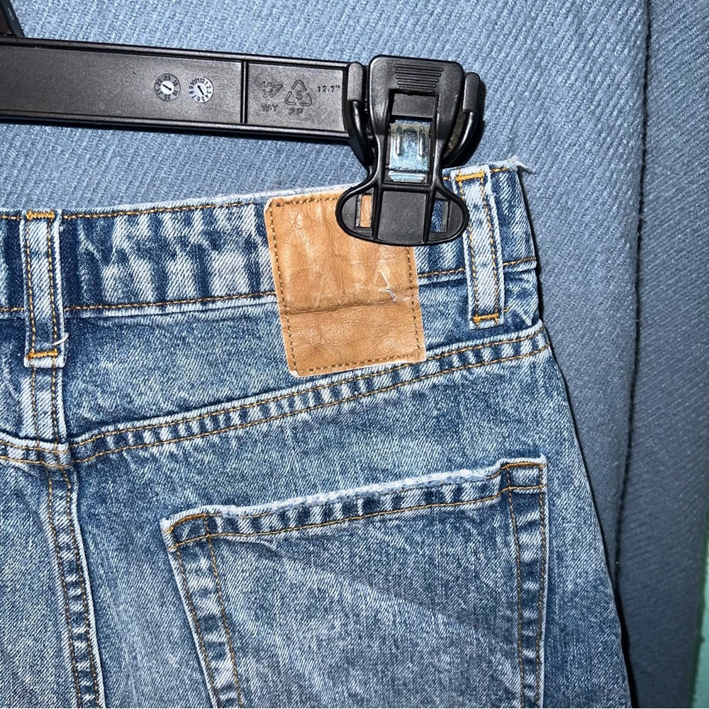 Zara Dark Wash Distressed Jean Shorts - Picture 5 of 6